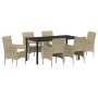 Conjunto de Comedor de Jardín 7 pcs Beige ratán sintético en Sillas de jardín | Comprar online en Foru.es