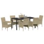 Conjunto de Comedor de Jardín 7 pcs Beige ratán sintético en Sillas de jardín | Comprar online en Foru.es