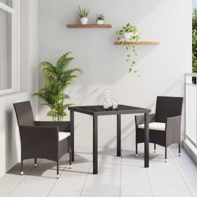 Conjunto de Comedor de Jardín 3 pcs Marrón ratán sintético en Sillas de jardín | Comprar online en Foru.es