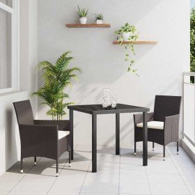 Conjunto de Comedor de Jardín 3 pcs Marrón ratán sintético en Sillas de jardín | Comprar online en Foru.es