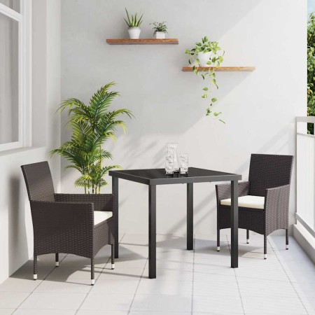 Conjunto de Comedor de Jardín 3 pcs Marrón ratán sintético en Sillas de jardín | Comprar online en Foru.es