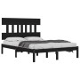 Estructura de cama madera maciza negra King Size 150x200 cm de vidaXL, Camas y somieres - Ref: Foro24-3104747, Precio: 165,89...