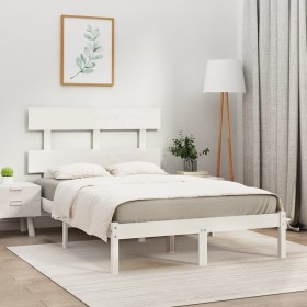 Estructura de cama madera maciza blanca 120x200 cm de vidaXL, Camas y somieres - Ref: Foro24-3104669, Precio: 111,71 €, Descu...