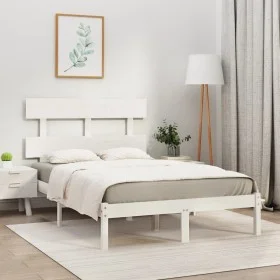 Estructura de cama madera maciza blanca 120x200 cm de vidaXL, Camas y somieres - Ref: Foro24-3104669, Precio: 107,81 €, Descu...