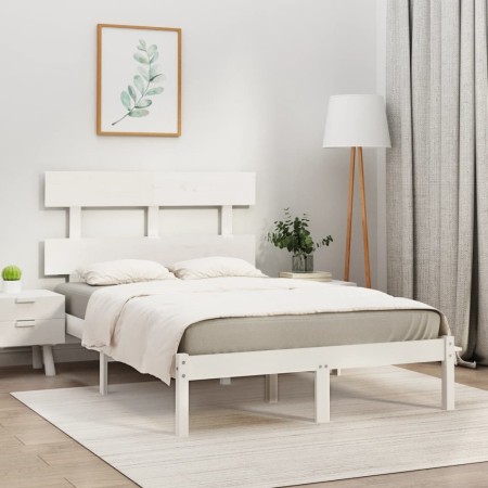 Estructura de cama madera maciza blanca 120x200 cm de vidaXL, Camas y somieres - Ref: Foro24-3104669, Precio: 111,71 €, Descu...