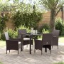 Conjunto de Comedor de Jardín 5 pcs Marrón ratán sintético en Sillas de jardín | Comprar online en Foru.es