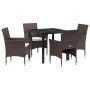 Conjunto de Comedor de Jardín 5 pcs Marrón ratán sintético en Sillas de jardín | Comprar online en Foru.es