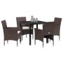 Conjunto de Comedor de Jardín 5 pcs Marrón ratán sintético en Sillas de jardín | Comprar online en Foru.es