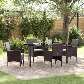 Conjunto de Comedor de Jardín 5 pcs Marrón ratán sintético en Sillas de jardín | Comprar online en Foru.es