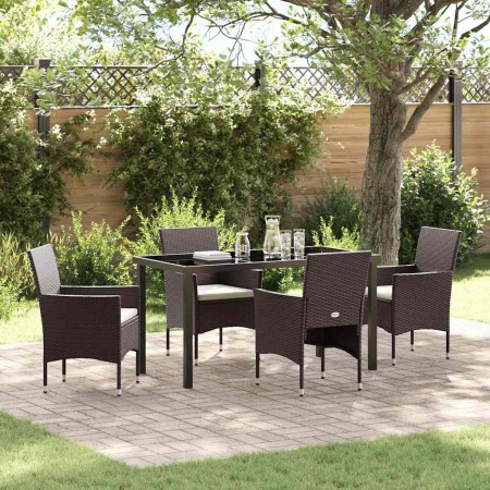 Conjunto de Comedor de Jardín 5 pcs Marrón ratán sintético en Sillas de jardín | Comprar online en Foru.es