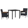 Conjunto de Comedor de Jardín 3 pcs Negro ratán sintético en Sillas de jardín | Comprar online en Foru.es