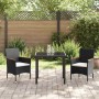 Conjunto de Comedor de Jardín 3 pcs Negro ratán sintético en Sillas de jardín | Comprar online en Foru.es