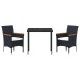 Conjunto de Comedor de Jardín 3 pcs Negro ratán sintético en Sillas de jardín | Comprar online en Foru.es