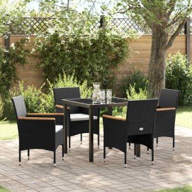 Conjunto de Comedor de Jardín 5 pcs Negro ratán sintético en Sillas de jardín | Comprar online en Foru.es