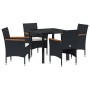 Conjunto de Comedor de Jardín 5 pcs Negro ratán sintético en Sillas de jardín | Comprar online en Foru.es
