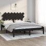 Estructura de cama de madera maciza negra 140x190 cm de vidaXL, Camas y somieres - Ref: Foro24-3104852, Precio: 162,39 €, Des...