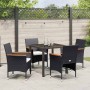Conjunto de Comedor de Jardín 5 pcs Negro ratán sintético en Sillas de jardín | Comprar online en Foru.es