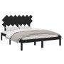 Estructura de cama de madera maciza negra 140x190 cm de vidaXL, Camas y somieres - Ref: Foro24-3104852, Precio: 162,39 €, Des...