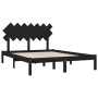 Estructura de cama de madera maciza negra 140x190 cm de vidaXL, Camas y somieres - Ref: Foro24-3104852, Precio: 162,39 €, Des...