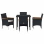 Conjunto de Comedor de Jardín 5 pcs Negro ratán sintético en Sillas de jardín | Comprar online en Foru.es