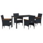 Conjunto de Comedor de Jardín 5 pcs Negro ratán sintético en Sillas de jardín | Comprar online en Foru.es