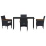 Conjunto de Comedor de Jardín 5 pcs Negro ratán sintético en Sillas de jardín | Comprar online en Foru.es