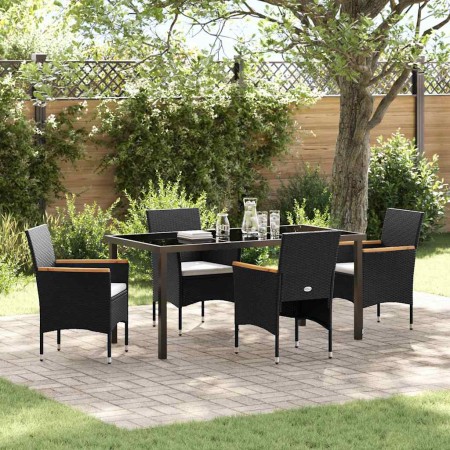 Conjunto de Comedor de Jardín 5 pcs Negro ratán sintético en Sillas de jardín | Comprar online en Foru.es