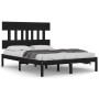 Estructura de cama de madera maciza negra 140x190 cm de vidaXL, Camas y somieres - Ref: Foro24-3104722, Precio: 160,06 €, Des...