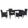 Conjunto de Comedor de Jardín 5 pcs Negro ratán sintético en Sillas de jardín | Comprar online en Foru.es