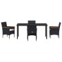 Conjunto de Comedor de Jardín 5 pcs Negro ratán sintético en Sillas de jardín | Comprar online en Foru.es