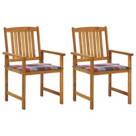 Sillas de jardín con cojines 2 unidades madera maciza de acacia en Sillas de jardín | Comprar online en Foru.es