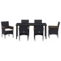 Conjunto de Comedor de Jardín 7 pcs Negro ratán sintético en Sillas de jardín | Comprar online en Foru.es