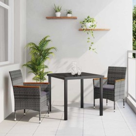 Conjunto de Comedor de Jardín 3 pcs Gris ratán sintético en Sillas de jardín | Comprar online en Foru.es