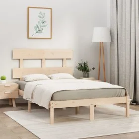 Estructura de cama madera maciza 120x190 cm de vidaXL, Camas y somieres - Ref: Foro24-3104643, Precio: 101,66 €, Descuento: %