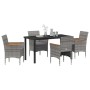 Conjunto de Comedor de Jardín 5 pcs Gris ratán sintético en Sillas de jardín | Comprar online en Foru.es
