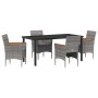 Conjunto de Comedor de Jardín 5 pcs Gris ratán sintético en Sillas de jardín | Comprar online en Foru.es