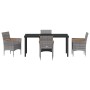 Conjunto de Comedor de Jardín 5 pcs Gris ratán sintético en Sillas de jardín | Comprar online en Foru.es