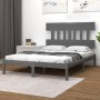 Estructura de cama de madera maciza de pino gris 200x200 cm de vidaXL, Camas y somieres - Ref: Foro24-3104760, Precio: 158,78...