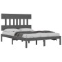 Estructura de cama de madera maciza de pino gris 200x200 cm de vidaXL, Camas y somieres - Ref: Foro24-3104760, Precio: 158,78...