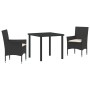 Conjunto de Comedor de Jardín 3 pcs Negro ratán sintético en Sillas de jardín | Comprar online en Foru.es