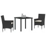 Conjunto de Comedor de Jardín 3 pcs Negro ratán sintético en Sillas de jardín | Comprar online en Foru.es