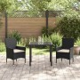 Conjunto de Comedor de Jardín 3 pcs Negro ratán sintético en Sillas de jardín | Comprar online en Foru.es
