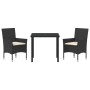 Conjunto de Comedor de Jardín 3 pcs Negro ratán sintético en Sillas de jardín | Comprar online en Foru.es
