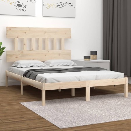 Estructura de cama de madera maciza 120x200 cm de vidaXL, Camas y somieres - Ref: Foro24-3104733, Precio: 106,56 €, Descuento: %