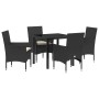 Conjunto de Comedor de Jardín 5 pcs Negro ratán sintético en Sillas de jardín | Comprar online en Foru.es