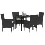 Conjunto de Comedor de Jardín 5 pcs Negro ratán sintético en Sillas de jardín | Comprar online en Foru.es
