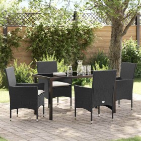 Conjunto de Comedor de Jardín 5 pcs Negro ratán sintético en Sillas de jardín | Comprar online en Foru.es