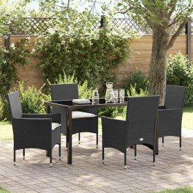 Conjunto de Comedor de Jardín 5 pcs Negro ratán sintético en Sillas de jardín | Comprar online en Foru.es