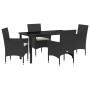 Conjunto de Comedor de Jardín 5 pcs Negro ratán sintético en Sillas de jardín | Comprar online en Foru.es