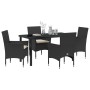 Conjunto de Comedor de Jardín 5 pcs Negro ratán sintético en Sillas de jardín | Comprar online en Foru.es